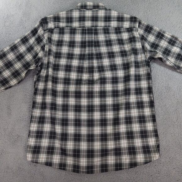 Jos A Bank Traveler Button Down Shirt Mens Large Olive Green Plaid Long Sleeve - Picture 14 of 15